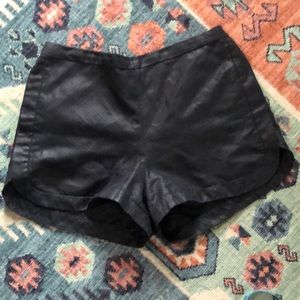 Zara faux leather perforated shorts